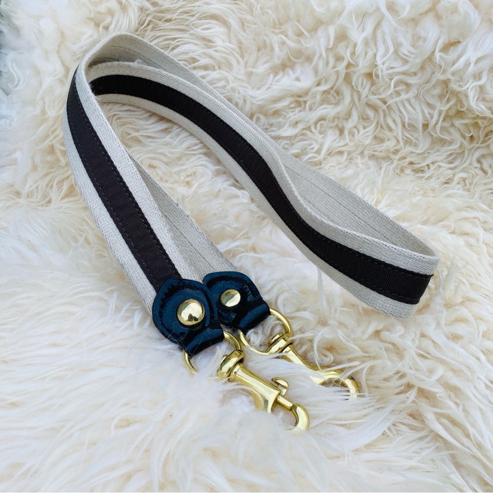 COACH vtg woven bag purse strap brown tan 33" 1.5"